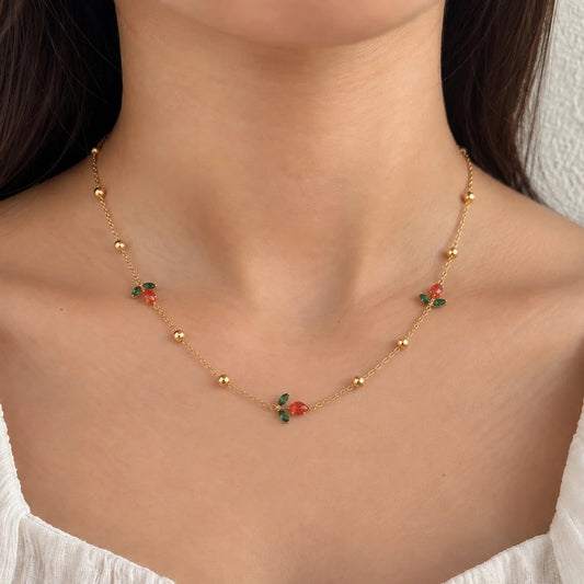 Orange Tulip Necklace