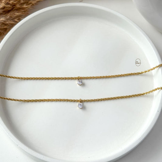 Zeiren Single Stone Anklets (Pair)