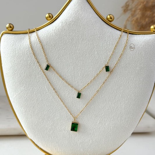 Fikha Green Layered Necklace