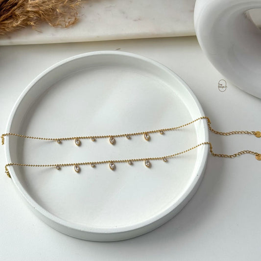 Oval Cone Charm Anklets (Pair)
