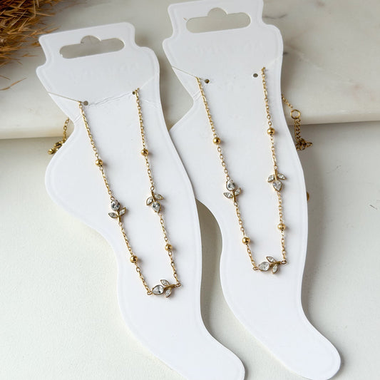 White Tulip Anklet (Pair)