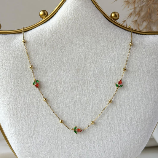 Orange Tulip Necklace