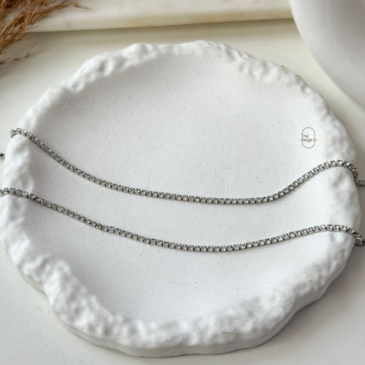 Silver Tennis Anklet