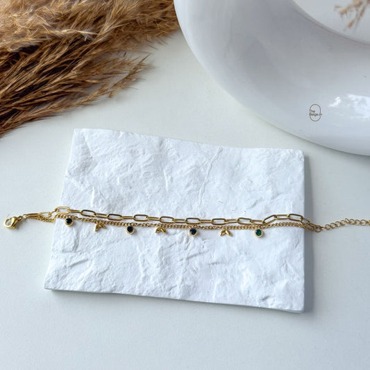 Hera Layered Green Bracelet
