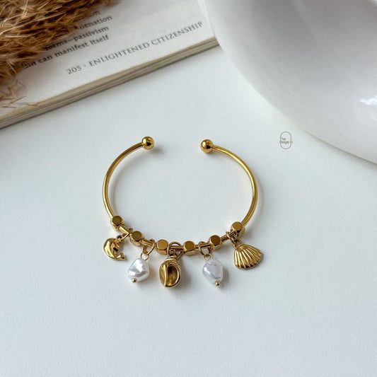 Pearl Charm Baby Bangle