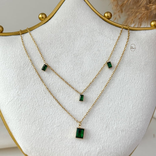 Fikha Green Layered Necklace