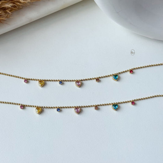 Multi Heart Charm Pair
